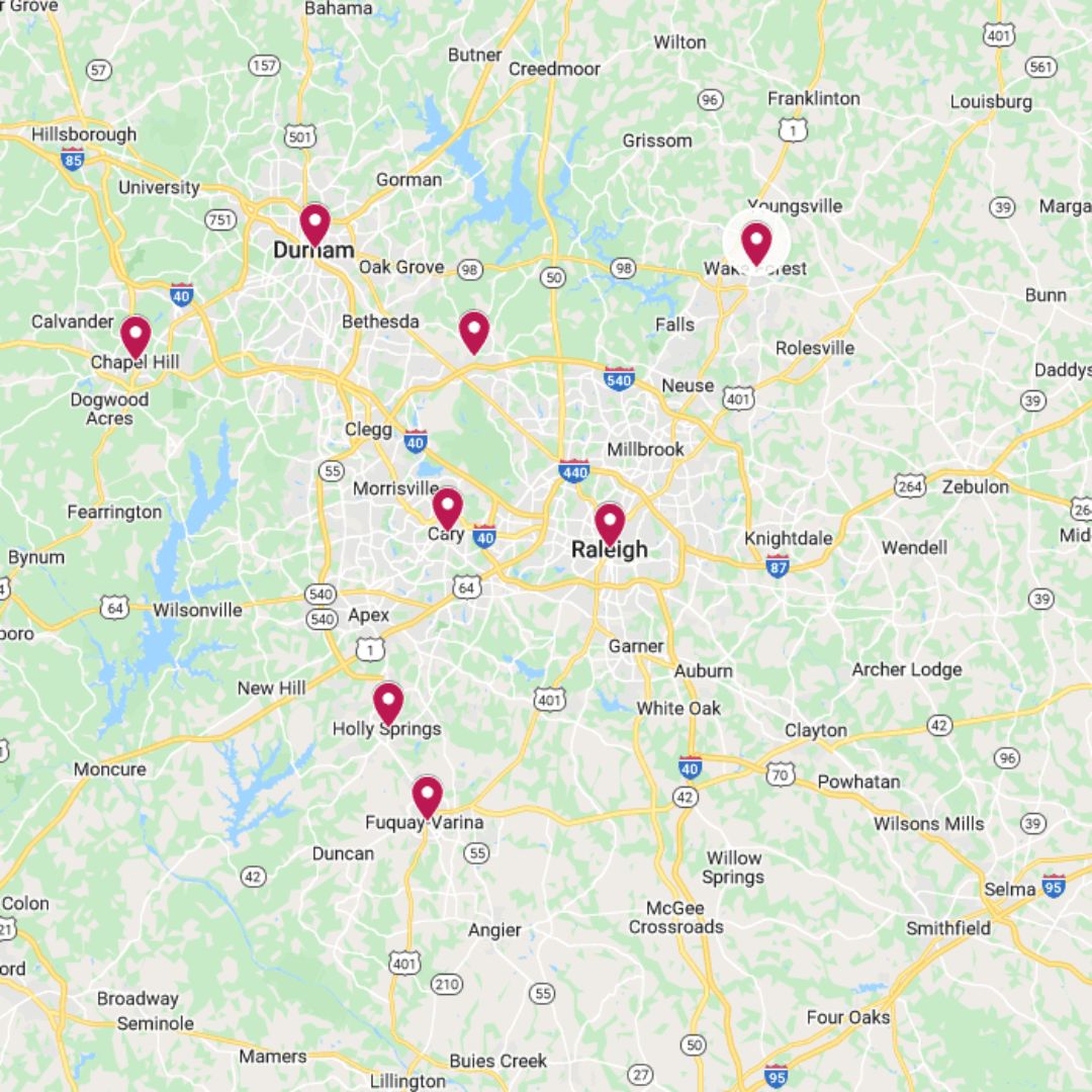 Brite Creations Service Area Map